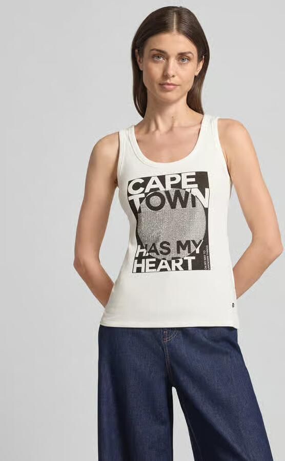 Monari slim fit top met strassteentjes model 'Cape Town' - Foto 2
