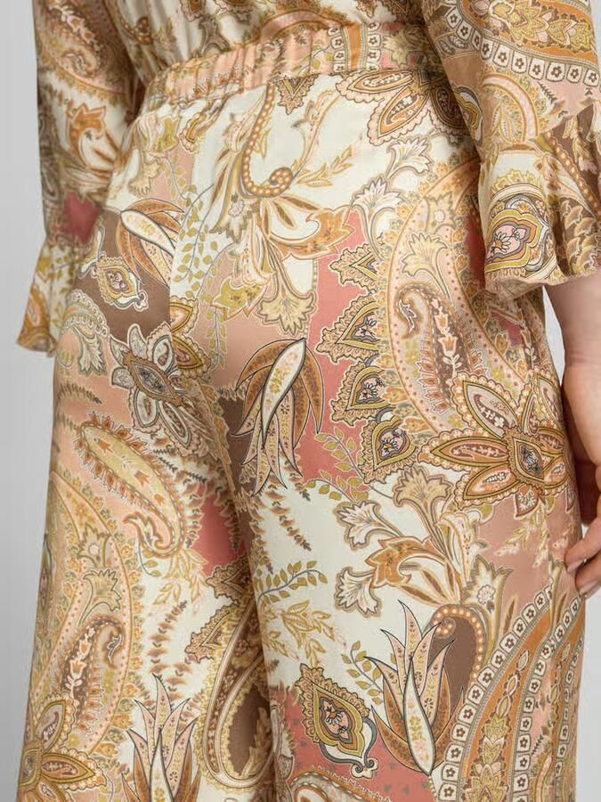 Monari Stoffen broek van viscose met paisleymotief model 'Pia'