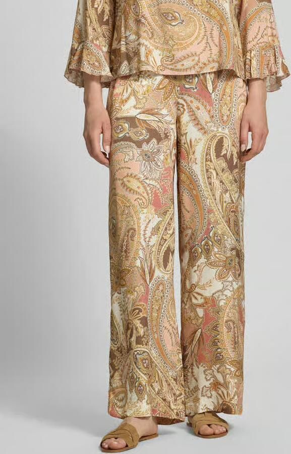 Monari Stoffen broek van viscose met paisleymotief model 'Pia' - Foto 2