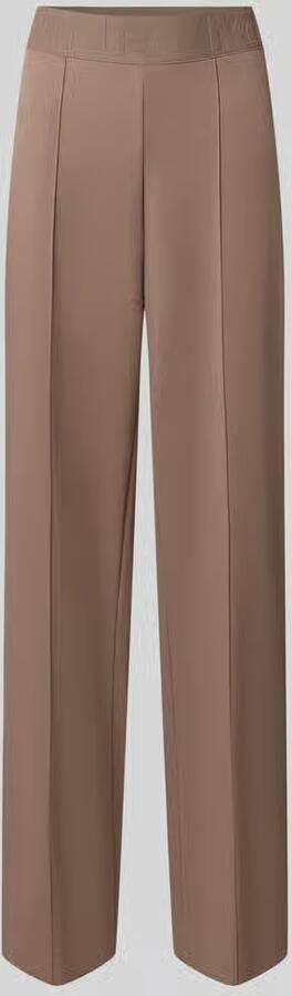Monari straight fit broek van viscosemix met logodetail