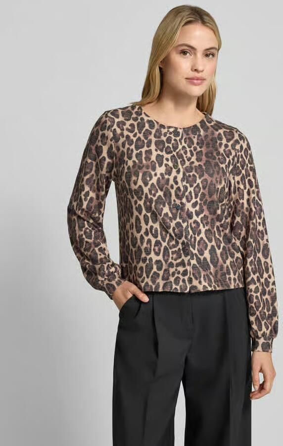 Monari Sweatjack in all-over look met ronde hals - Foto 2