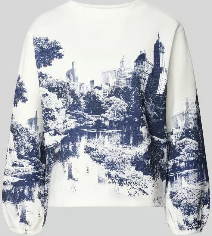 Monari Sweatshirt in all-over look met ronde hals