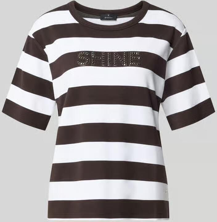Monari sweatshirt met 1 2-mouwen en met siersteentjes