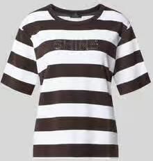 Monari sweatshirt met 1 2-mouwen en met siersteentjes