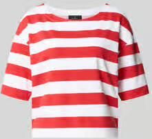 Monari sweatshirt met 1 2-mouwen in all-over look