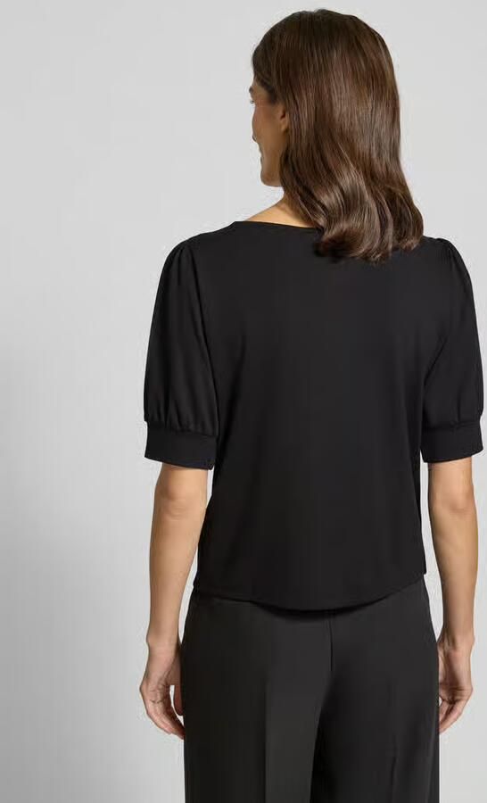 Monari Sweatshirt met pofmouwen en strikapplicaties