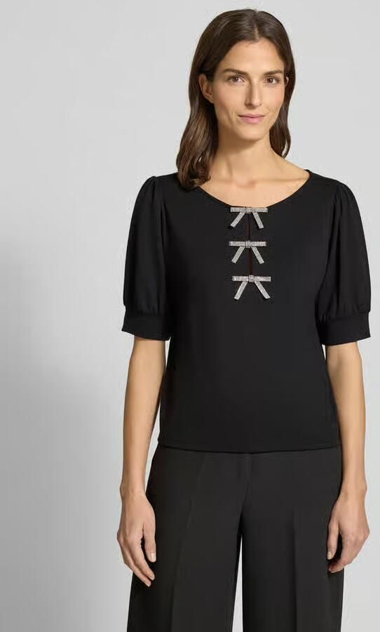 Monari Sweatshirt met pofmouwen en strikapplicaties - Foto 2