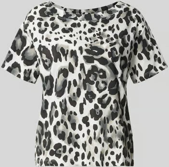 Monari T-shirt in all-over look met ronde hals