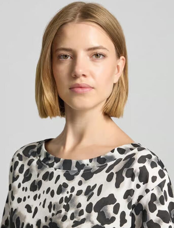 Monari T-shirt in all-over look met ronde hals - Foto 2