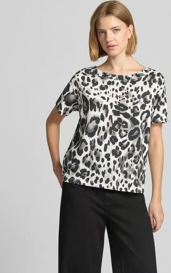 Monari T-shirt in all-over look met ronde hals - Foto 2