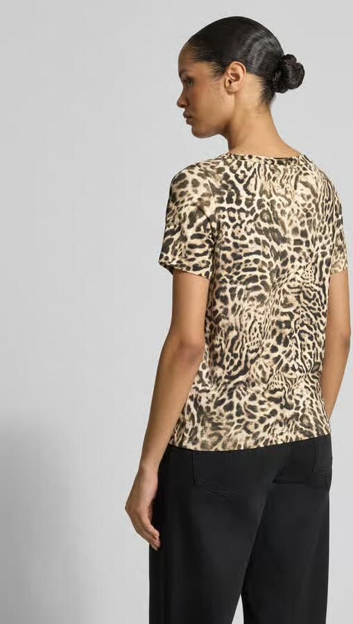 Monari T-shirt in luipaardlook met ronde hals