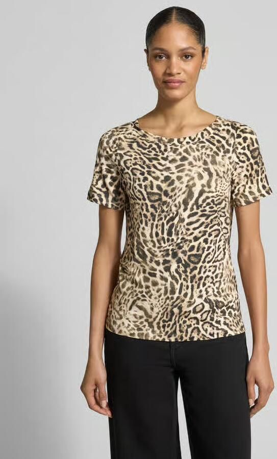 Monari T-shirt in luipaardlook met ronde hals - Foto 4