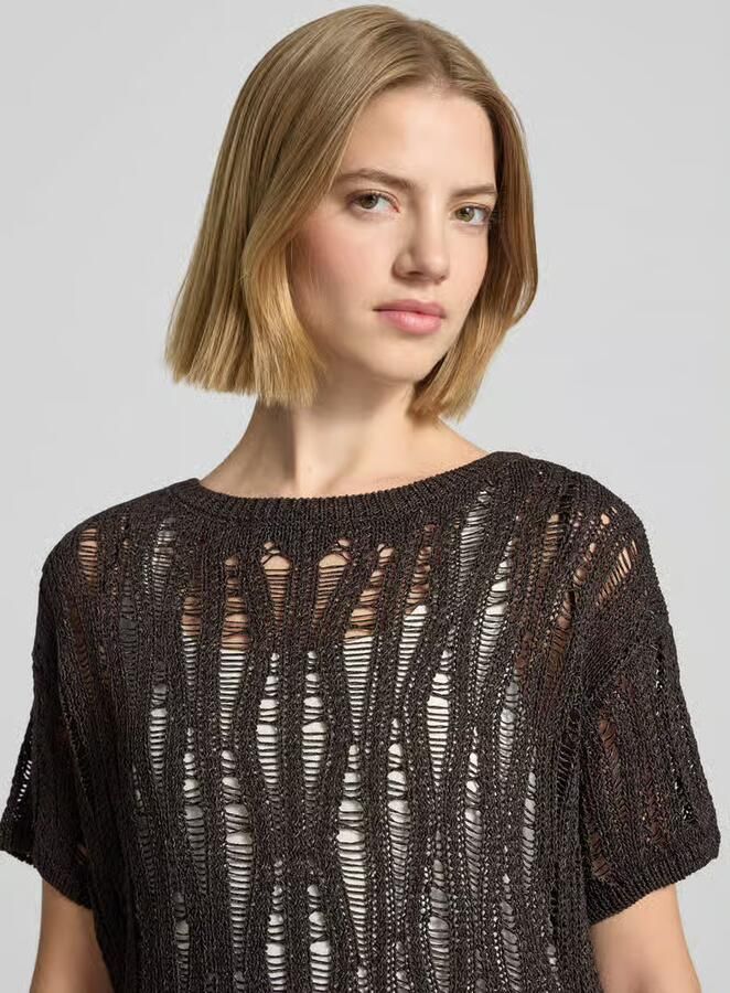 Monari T-shirt in semitransparant design model 'Ajour' - Foto 2