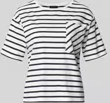 Monari T-shirt met borstzak en ronde hals