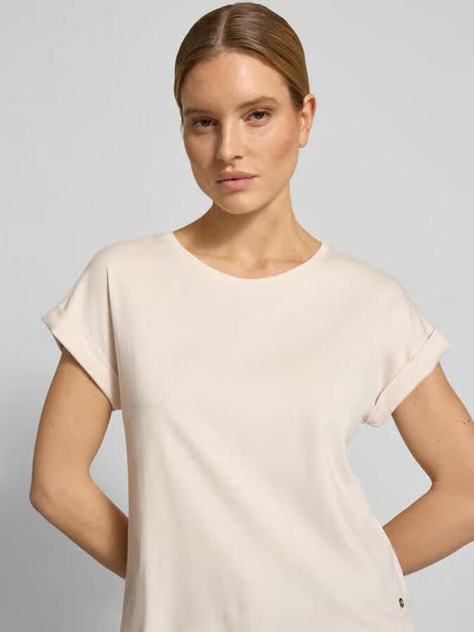 Monari T-shirt met gefixeerde mouwomslag