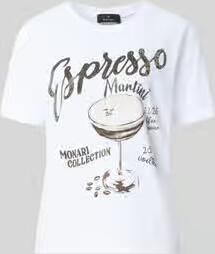 Monari T-shirt met motiefprint en met siersteentjes