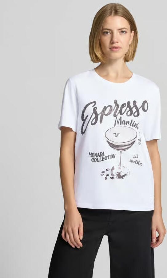 Monari T-shirt met motiefprint en met siersteentjes - Foto 2