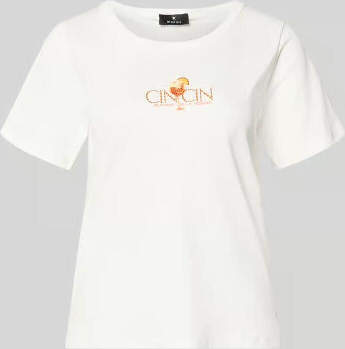 Monari T-shirt met motiefprint en met strass-steentjes - Foto 2