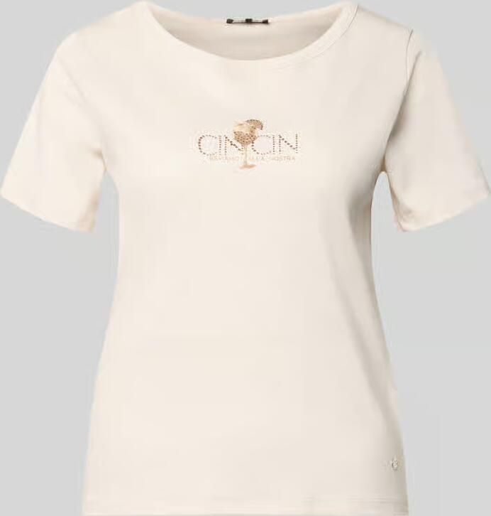 Monari T-shirt met motiefprint en met strass-steentjes - Foto 2