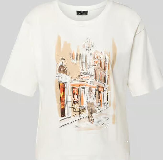 Monari T-shirt met motiefprint en met strass-steentjes - Foto 2