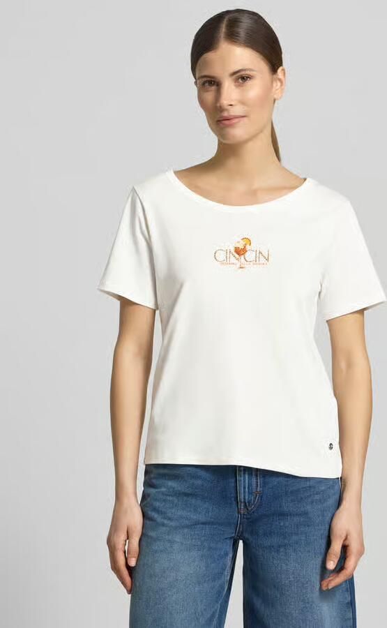 Monari T-shirt met motiefprint en met strass-steentjes - Foto 3