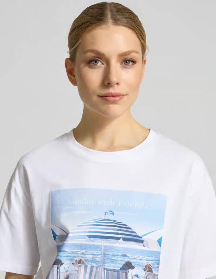 Monari T-shirt met motiefprint model 'Beach Dogs'