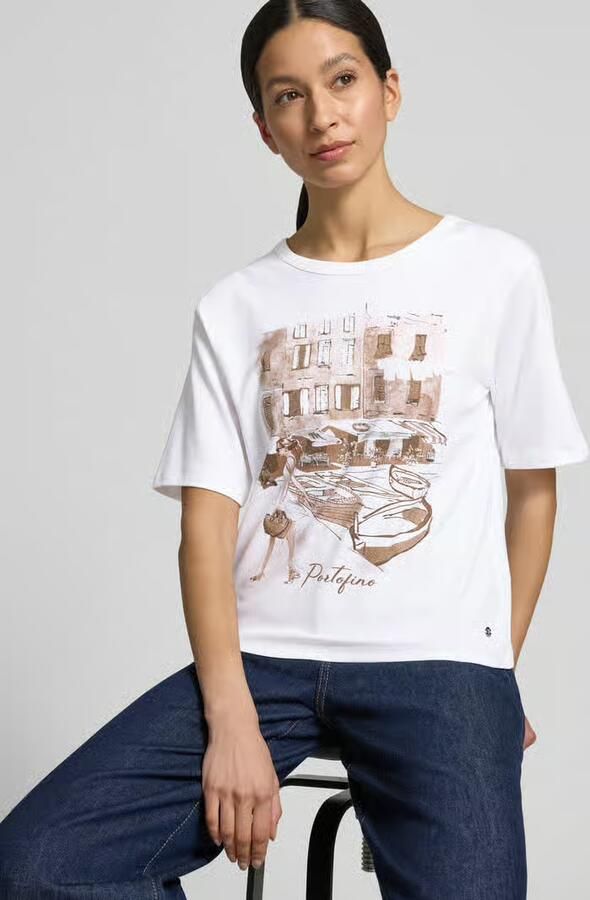 Monari T-shirt met motiefprint model 'City'