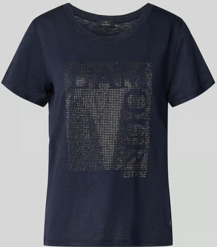 Monari T-shirt met siersteentjes en ronde hals - Foto 2