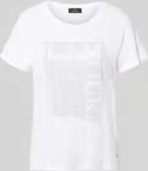Monari T-shirt met siersteentjes en ronde hals
