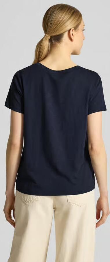 Monari T-shirt met siersteentjes en ronde hals