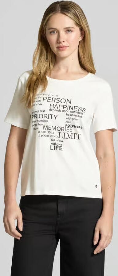 Monari T-shirt met statementprint en met siersteentjes - Foto 4