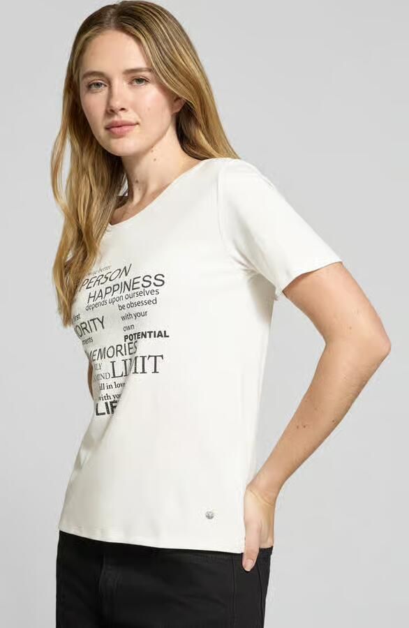 Monari T-shirt met statementprint en siersteentjes - Foto 2