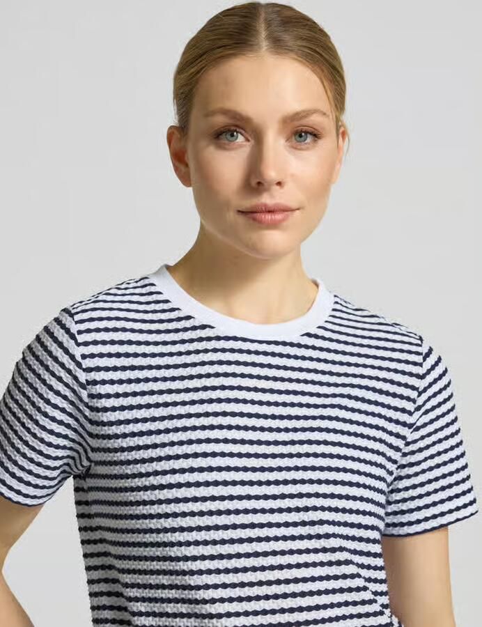 Monari T-shirt met structuurpatroon en ronde hals