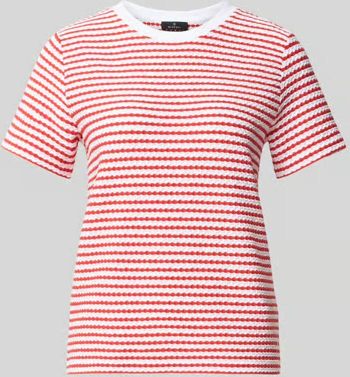 Monari T-shirt met structuurpatroon en ronde hals