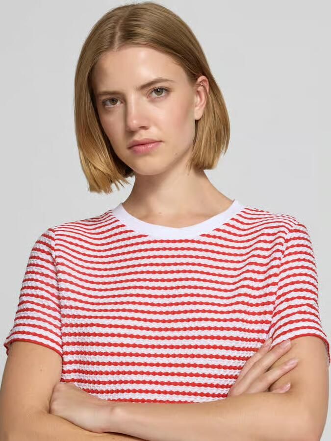 Monari T-shirt met structuurpatroon en ronde hals - Foto 2