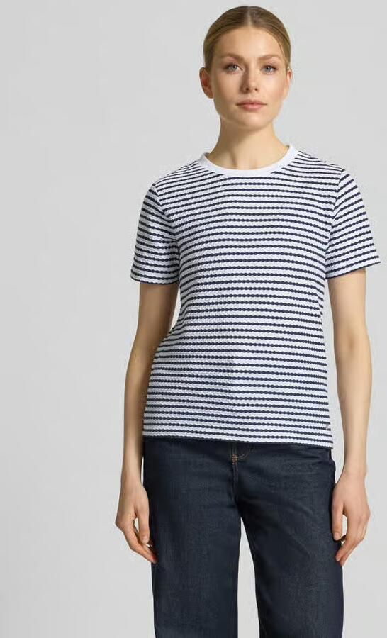 Monari T-shirt met structuurpatroon en ronde hals - Foto 4
