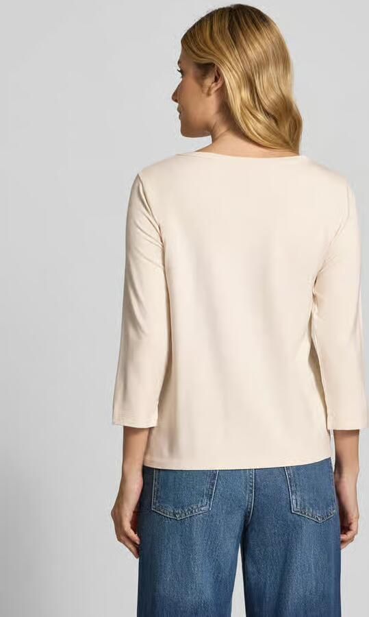 Monari T-shirt van mix van viscose en katoen met motiefprint en 3 4-mouw - Foto 3