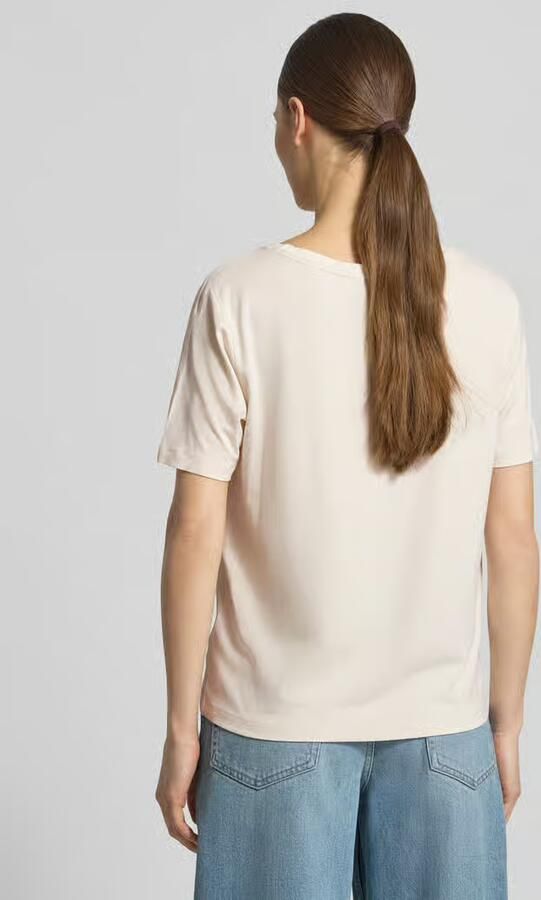 Monari T-shirt van viscosemix met borstzak