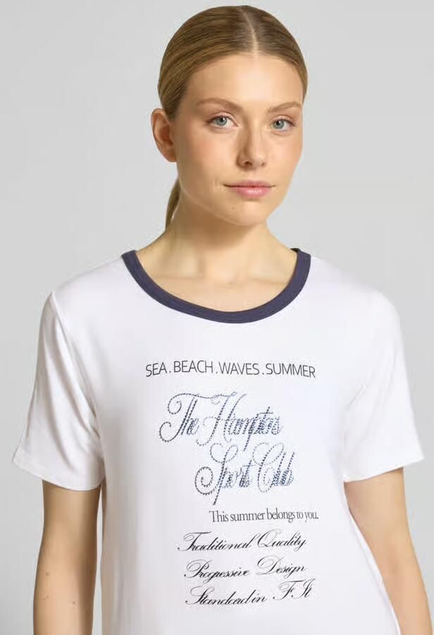 Monari T-shirt van viscosemix model 'Hamptons Spirit'