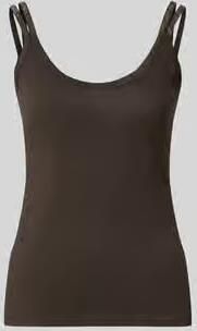 Monari Tanktop met ronde hals en labeldetail