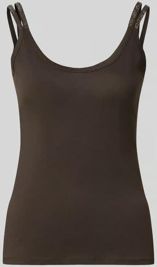 Monari Tanktop met ronde hals en labeldetail
