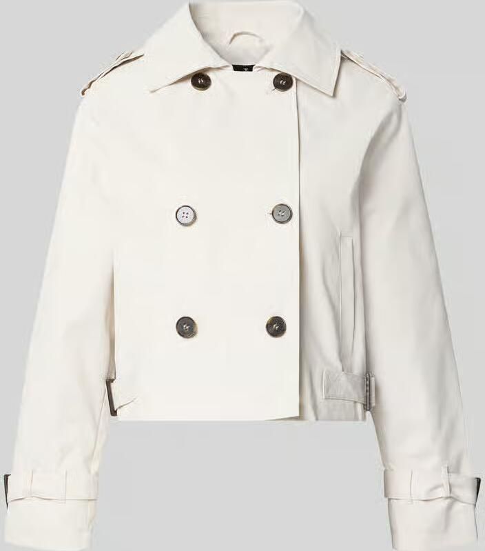 Monari trench jack met dubbele knoopsluiting en platte kraag - Foto 2
