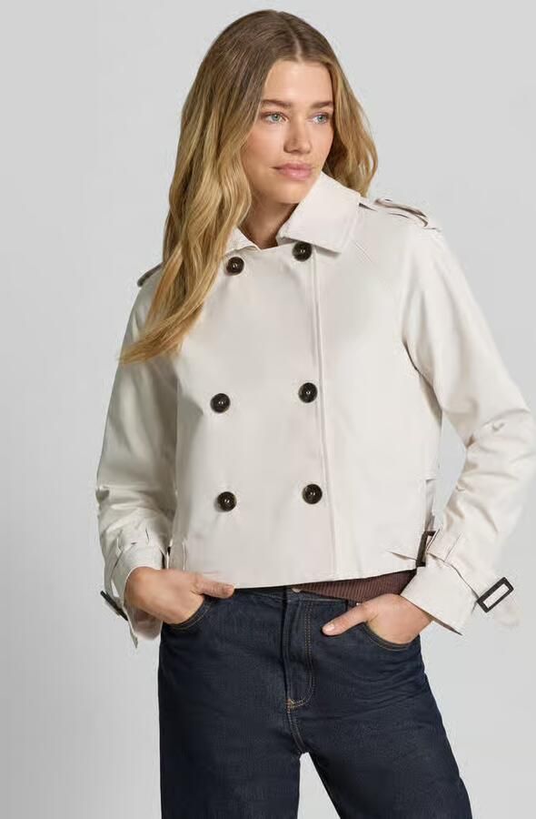 Monari trench jack met dubbele knoopsluiting en platte kraag - Foto 2