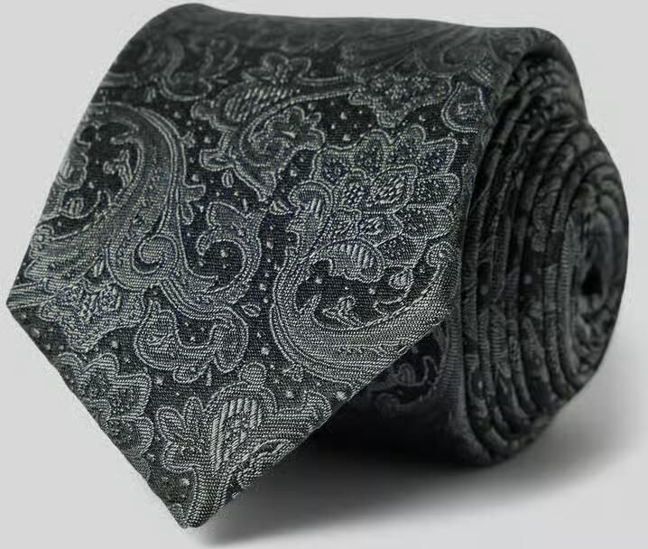 MONTI Stropdas Luan van 100% zijde met een elegant paisleymotief voor feestelijke gelegenheden - Foto 5
