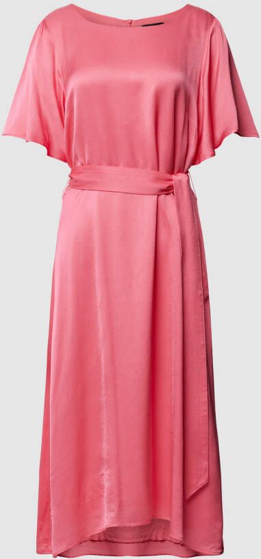 MORE & MORE Midi-jurk van viscose met strikceintuur