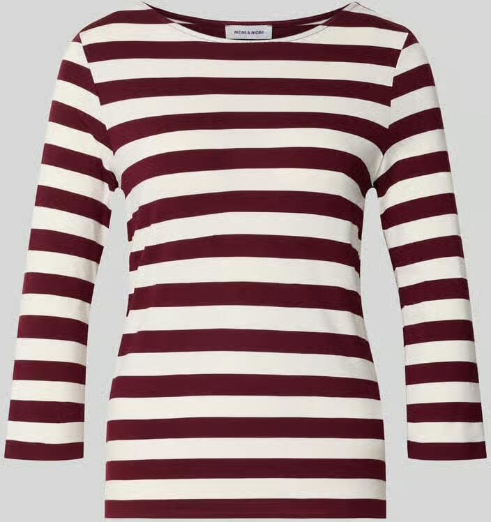 MORE & MORE 3 4-shirt met boothals