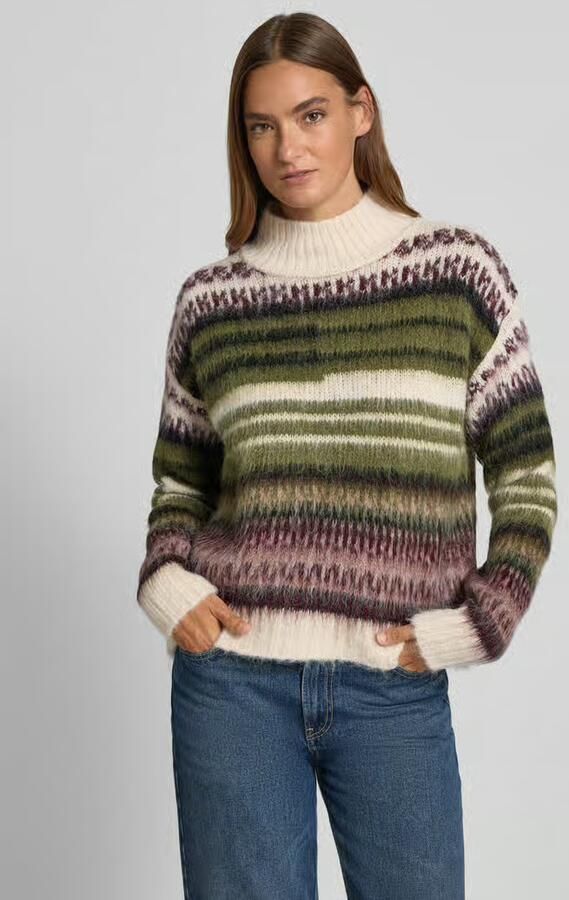 MORE & MORE Blouse met streepmotief en opstaande kraag - Foto 2