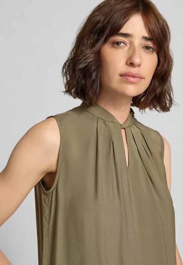 MORE & MORE Blousetop van viscose met druppelvormige hals - Foto 2