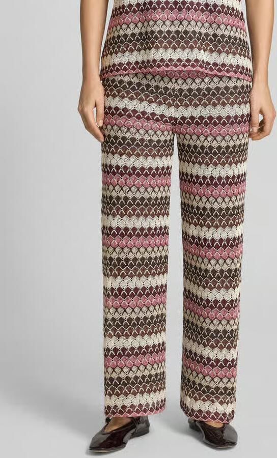 MORE & MORE Broek in all-over look met elastische band - Foto 3