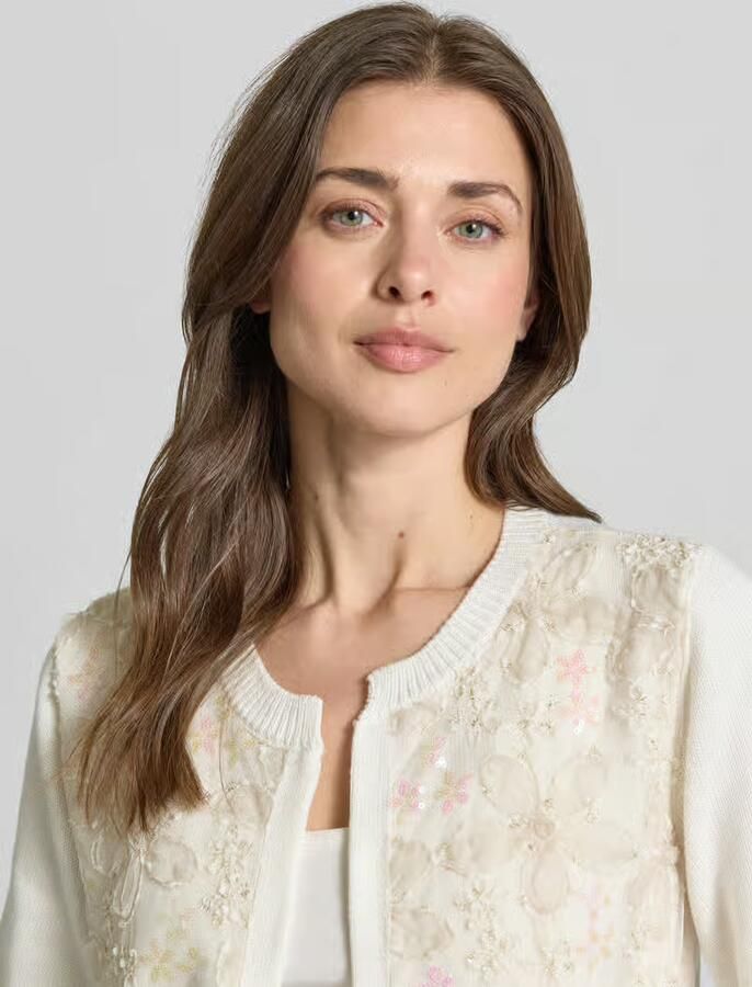 MORE & MORE cardigan met florale print en met siersteentjes - Foto 2